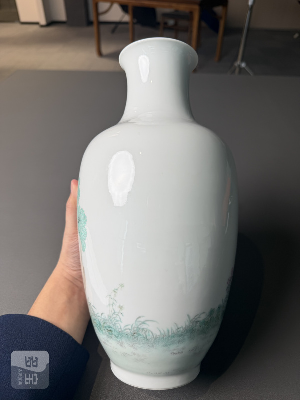民国 “大德堂制”粉彩寿星图瓶 - 图4